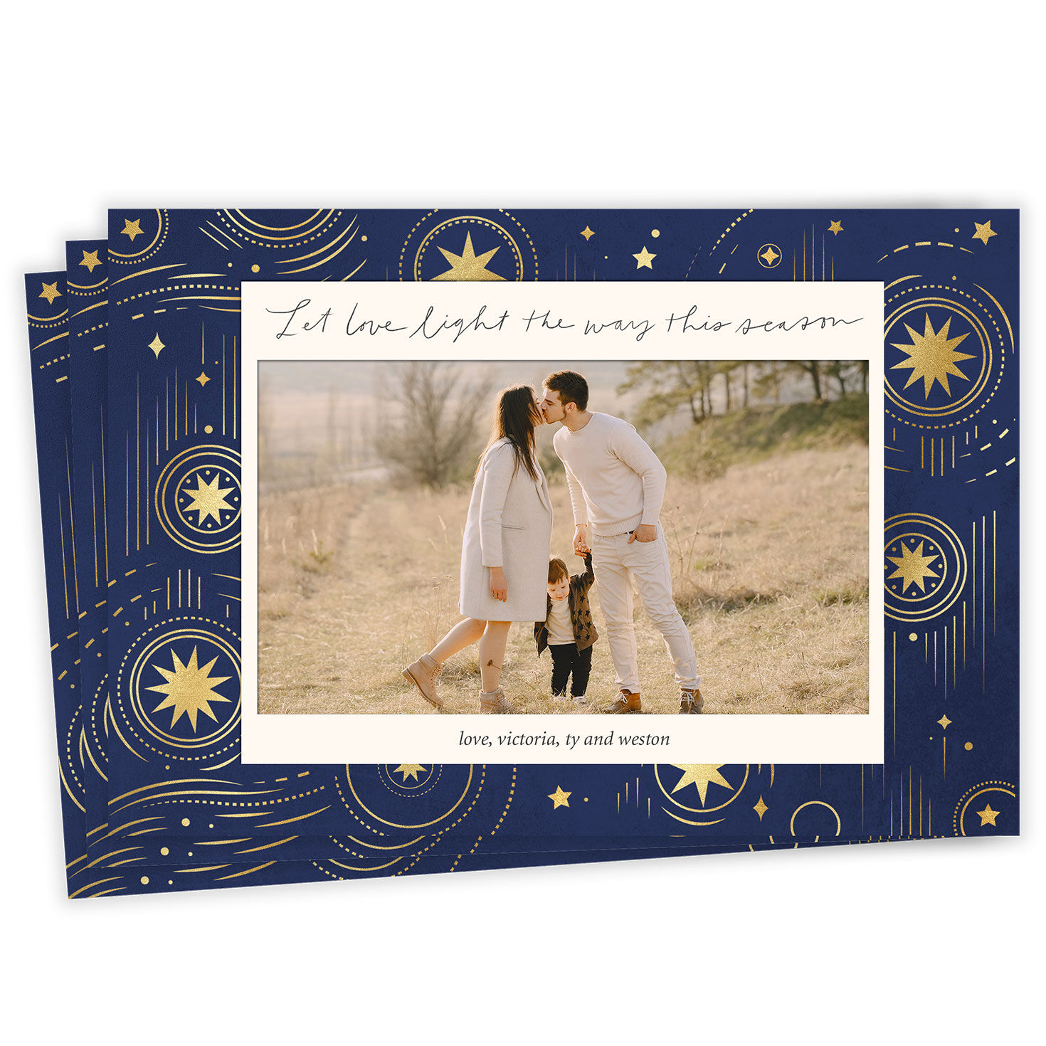 Celestial Light and Love Flat Holiday Photo Card