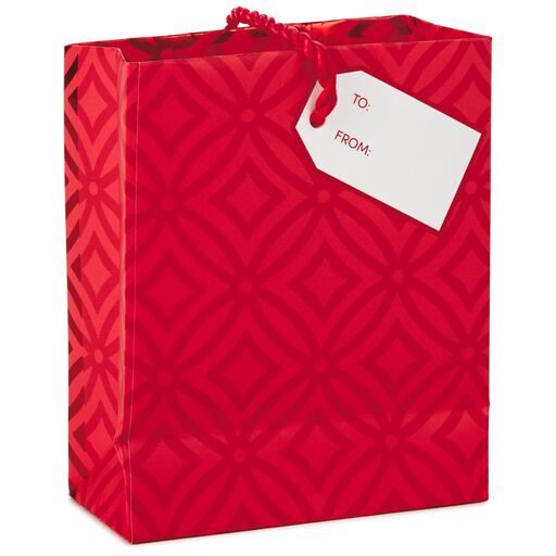 Red Geometric Designs Gift Card Holder Mini Bag, 4.5", 
