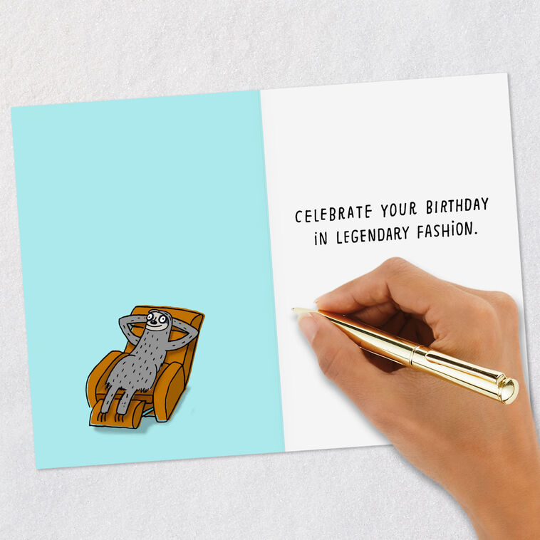 Lazy Sloths Funny Birthday Card Signing card image number 6