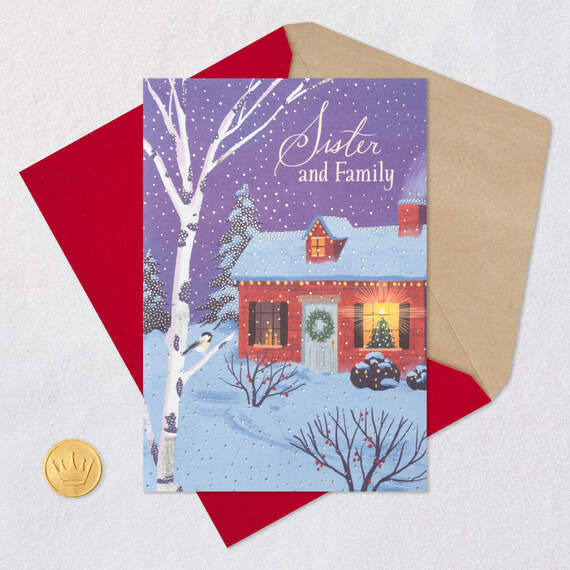 Warm Memories and Love Christmas Card for Sister and Family, , large image number 5