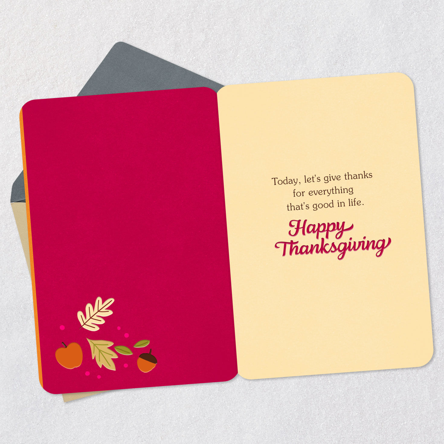 Retro Lettering Thanksgiving Card Open card with envelope image number 3