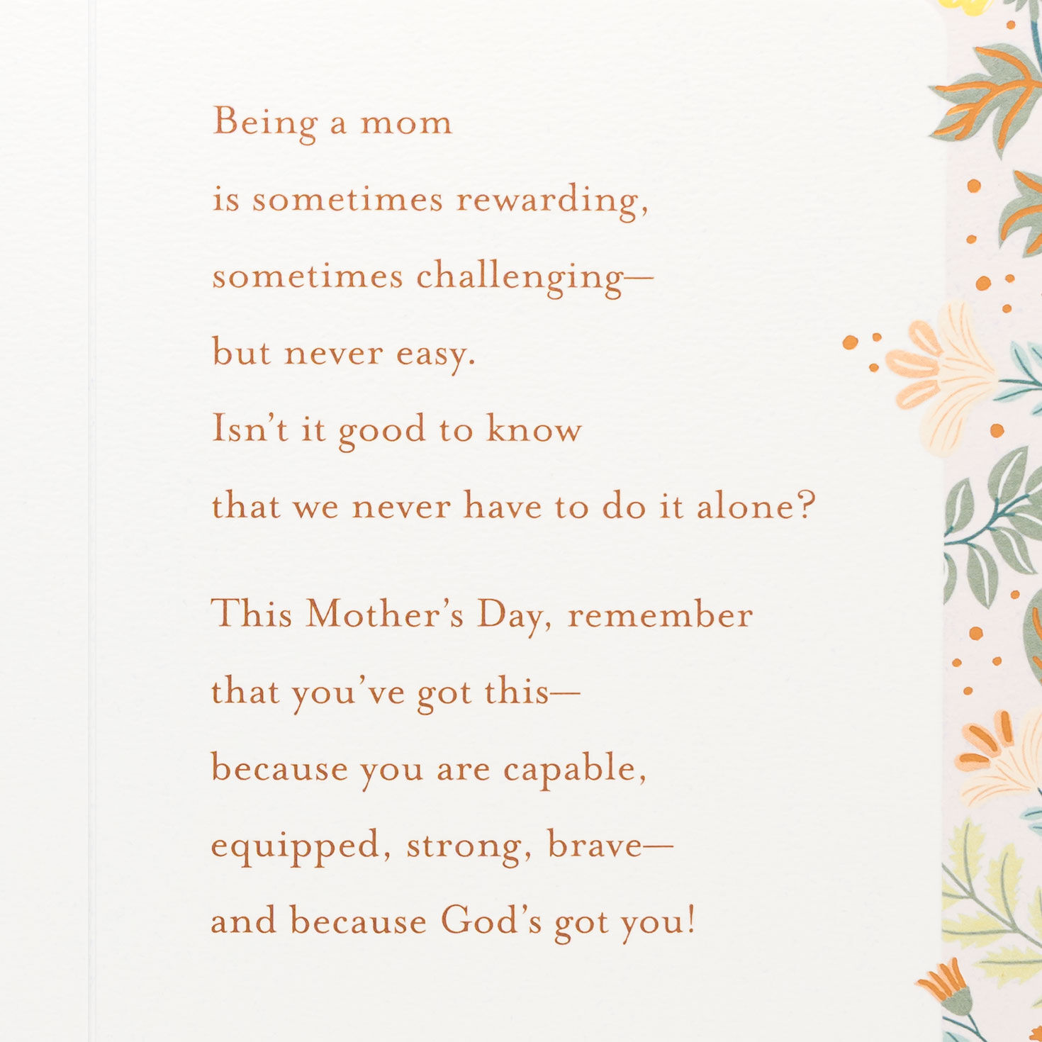 Retro Flowers Religious Mother's Day Card for Mom Sentiment image number 2