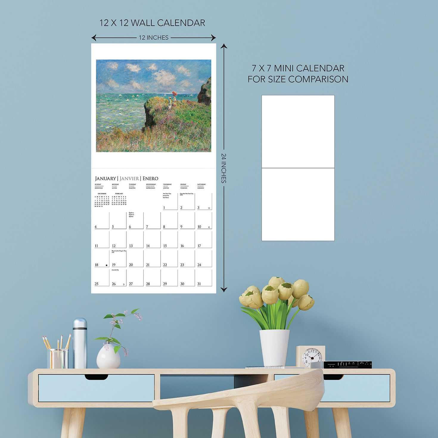 Claude Monet 2026 Monthly Wall Calendar scale image number 5