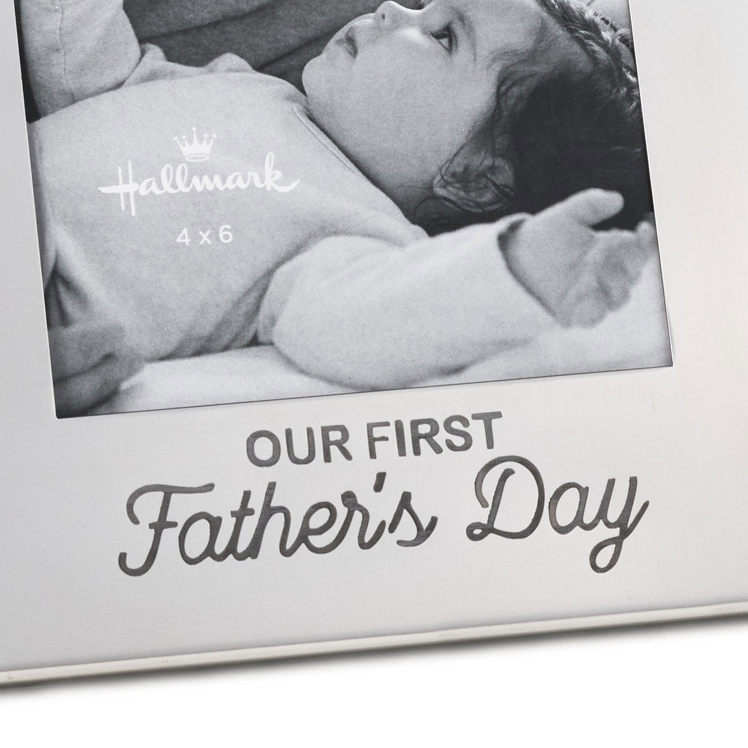 Our First Father's Day Silver Metal Picture Frame closeup view image number 3