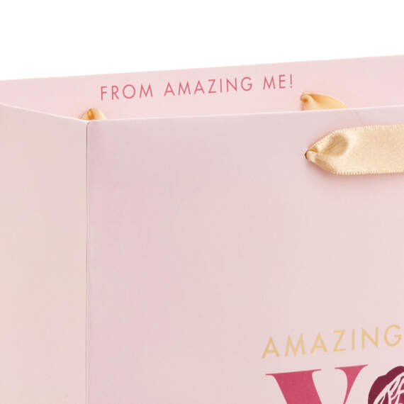 13" Amazing You Pink and Gold Large Gift Bag, , large image number 4