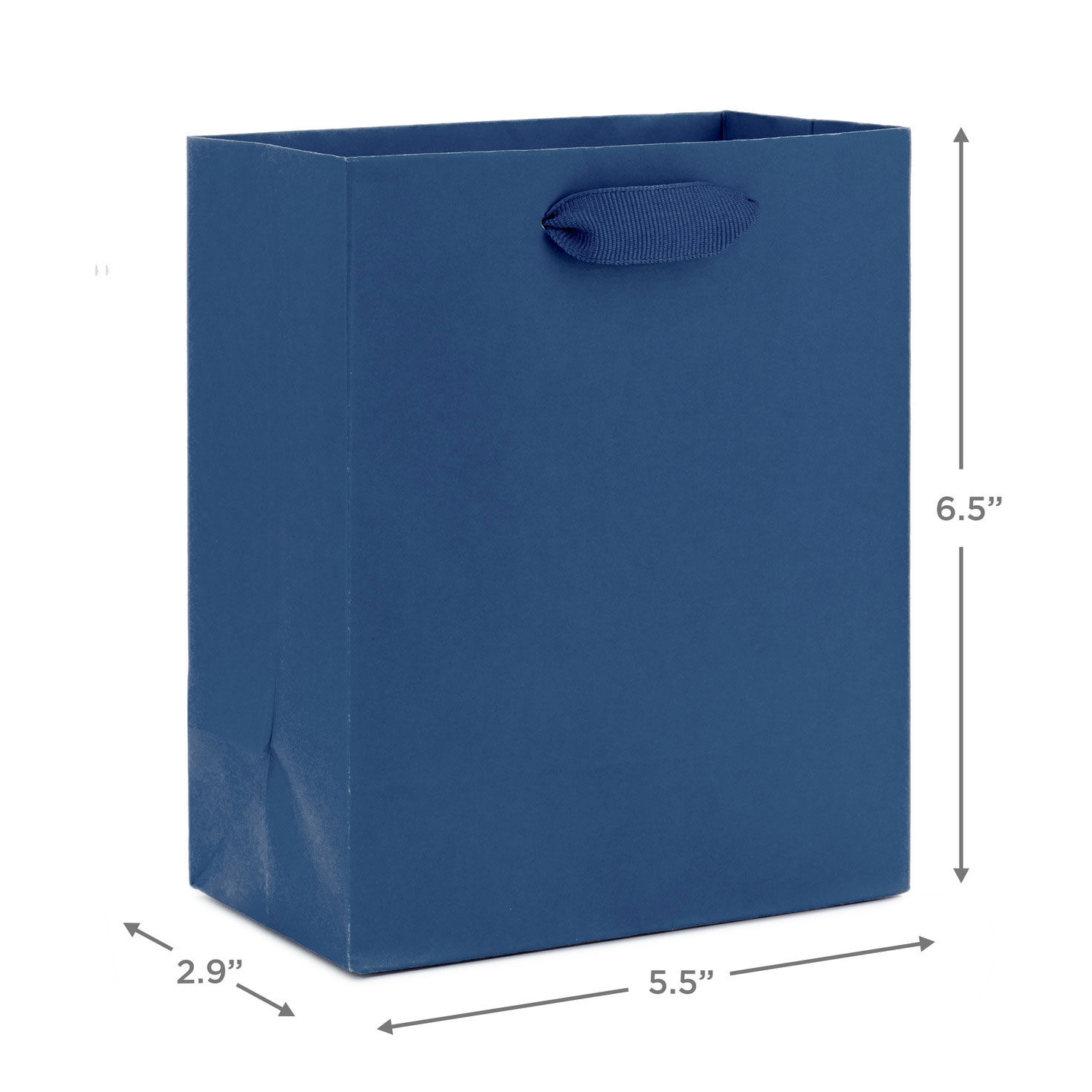 6.5" Solid Navy Blue Small Gift Bag, Navy, large image number 3