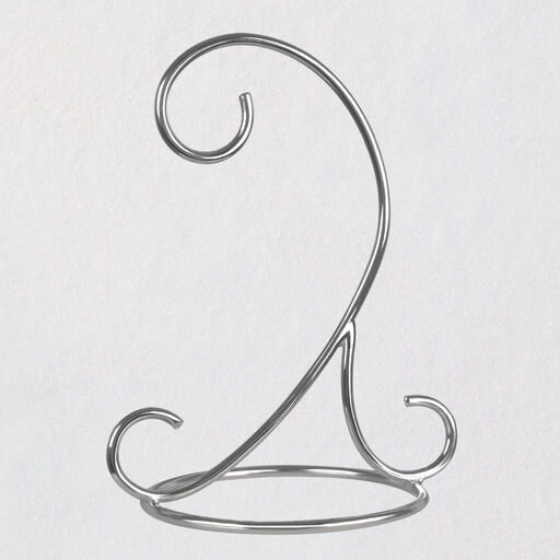 Silver Swirls Metal Miniature Ornament Display Stand, 