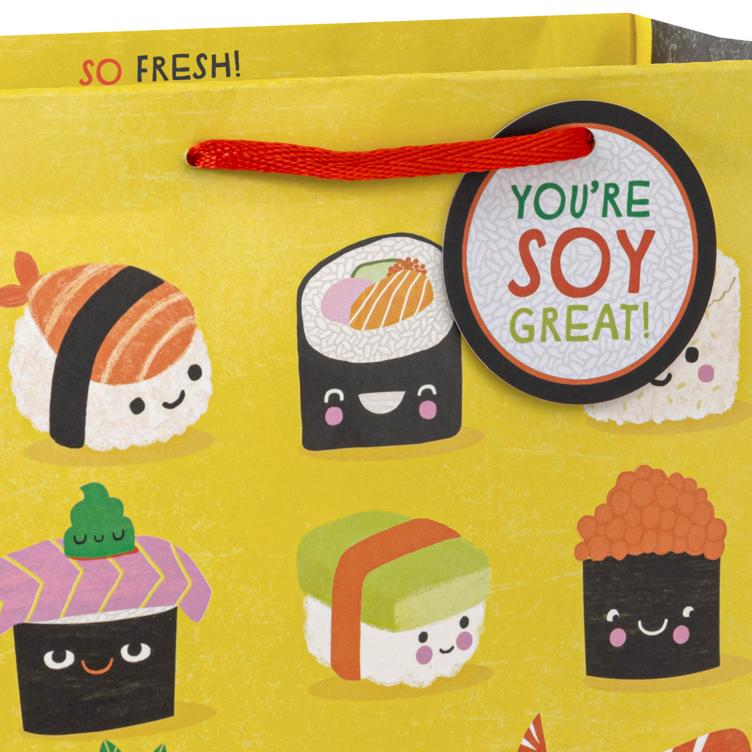 Smiling Sushi on Yellow Medium Gift Bag Handel detail image number 4
