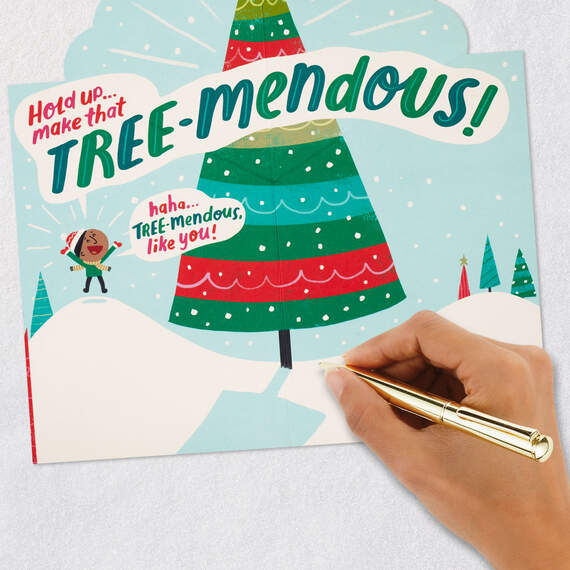 Tree-rificly Tree-mendous Funny Pop-Up Christmas Card, , large image number 6