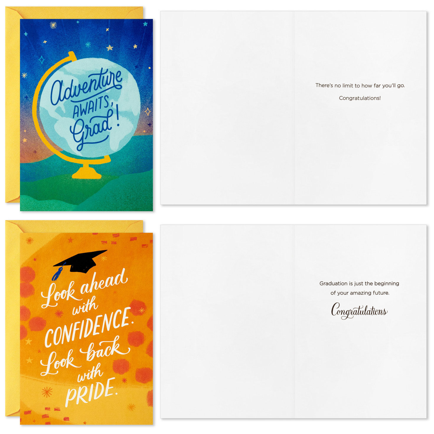 Globe and Grad Caps Graduation Congrats Cards  image number 4