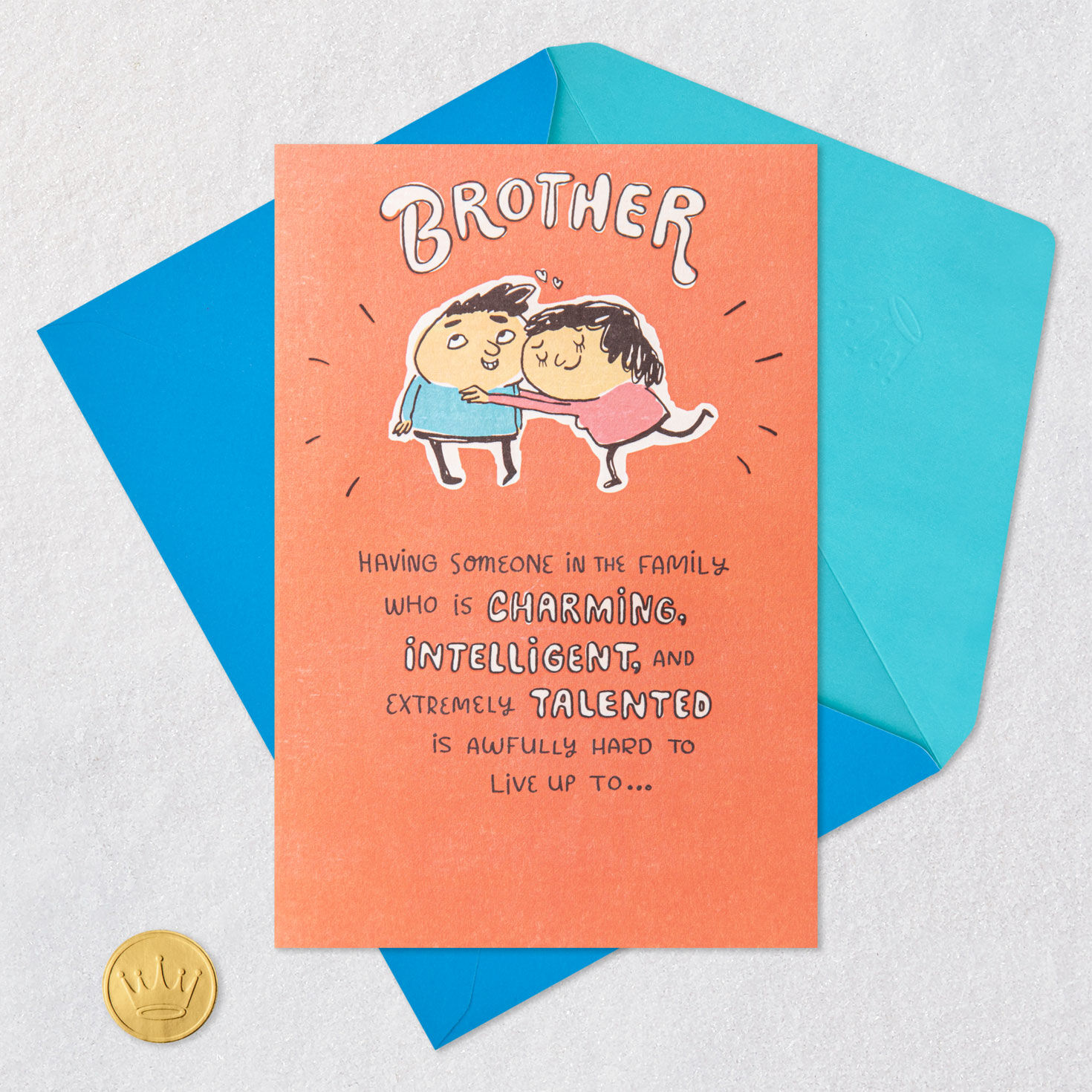 Cartoons Funny Pop-Up Brother Birthday Card From Sister Card Front with Envelope and Gold Seal image number 5