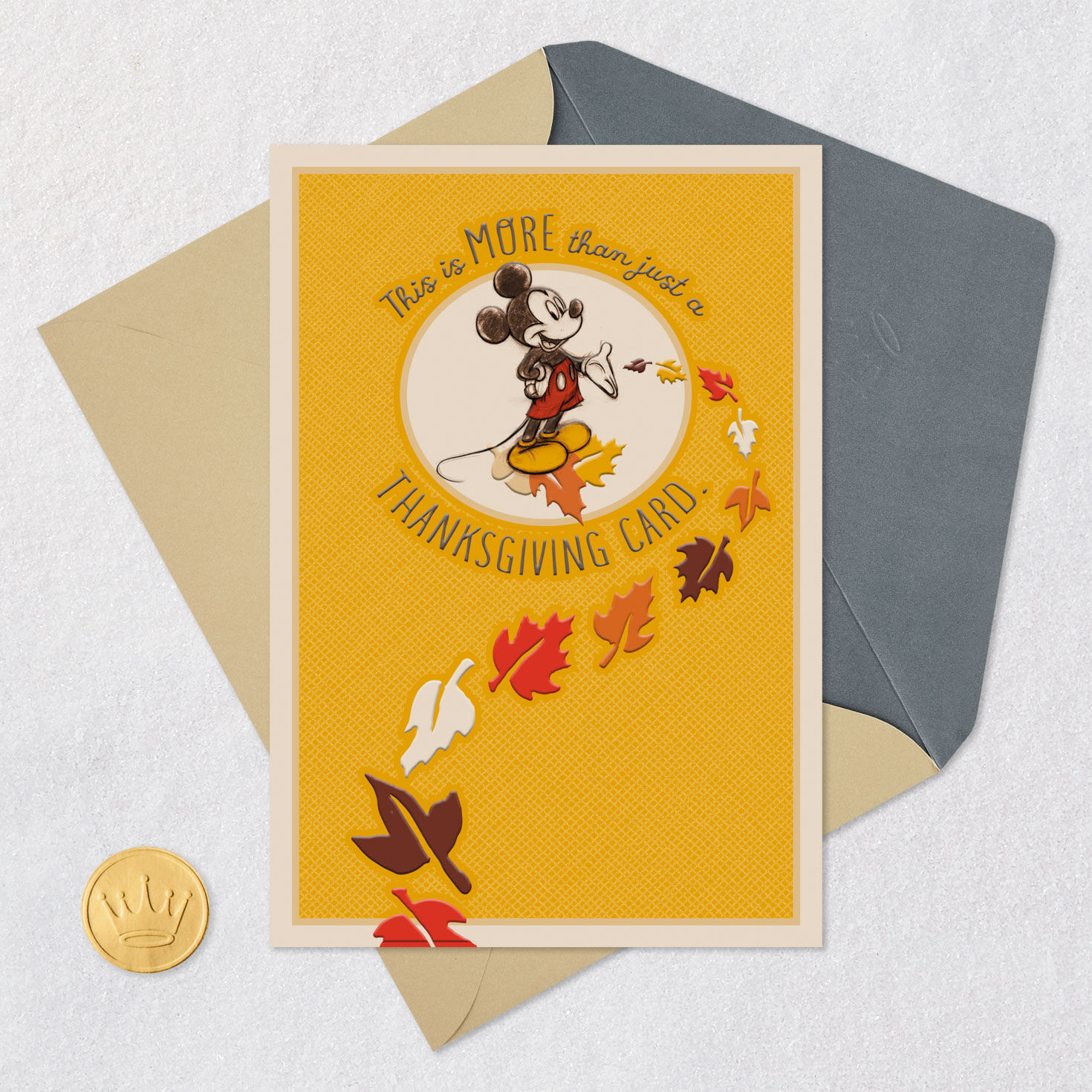 Disney Mickey Mouse Here's a Hug Thanksgiving Card, , large image number 4