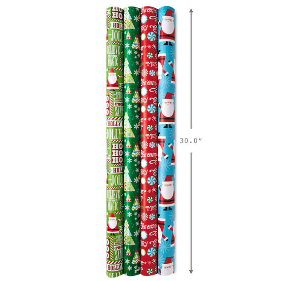 Christmas Cheer 4-Pack Reversible Wrapping Paper Assortment, 150 sq. ft., , large image number 3