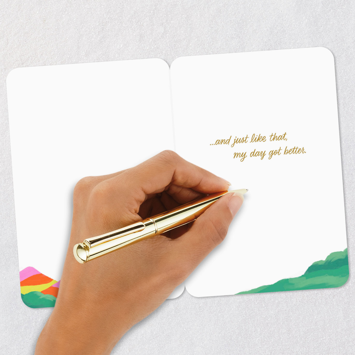 Vibrant Mountain Landscape Thinking of You Card Signing card image number 6