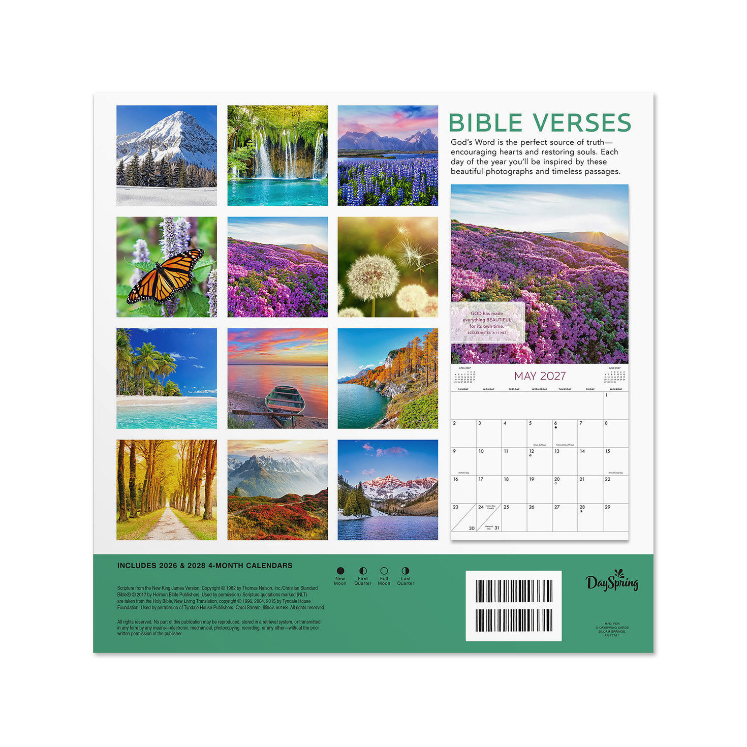 DaySpring Bible Verses 2027 12-Month Wall Calendar Back image number 2