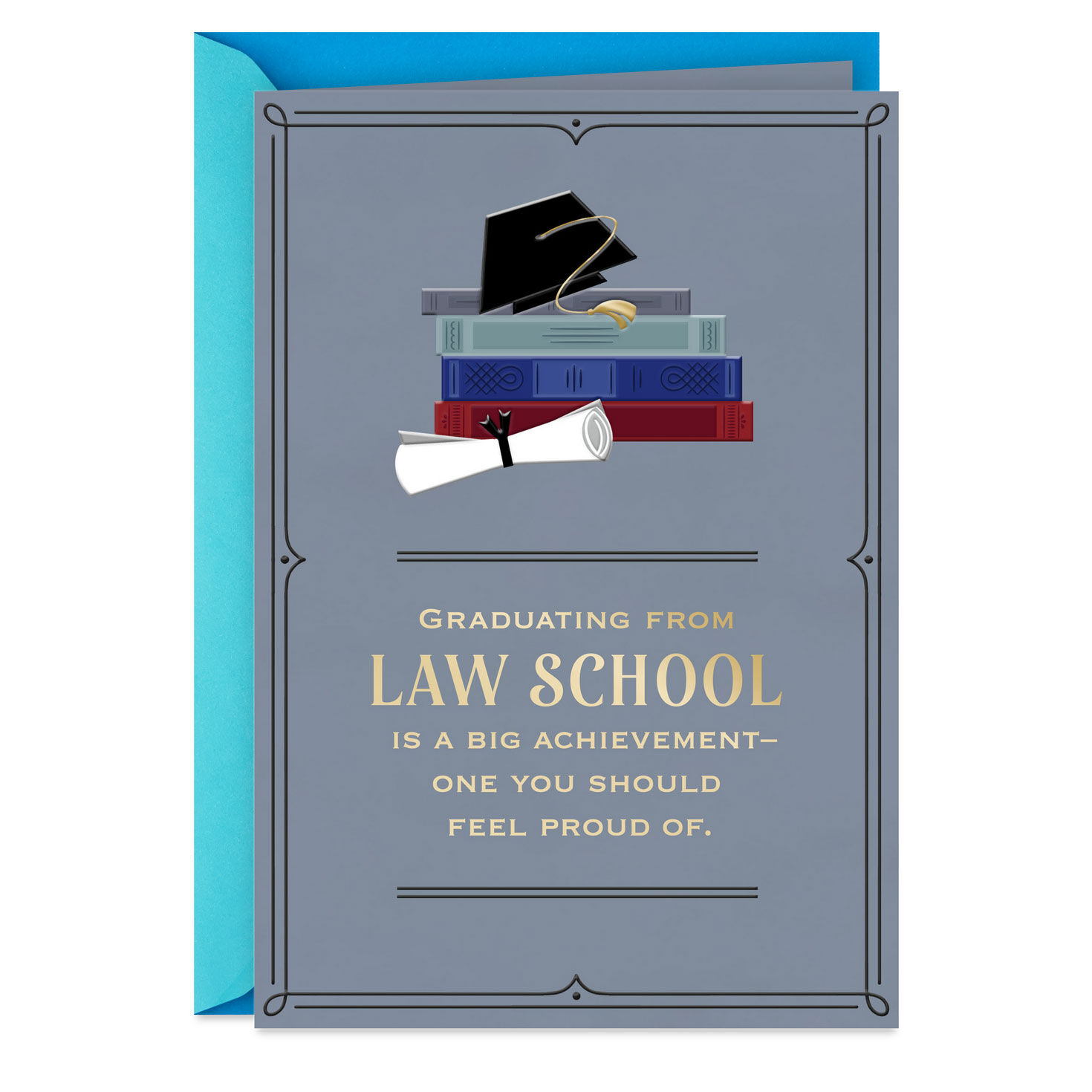 Books and Diploma Law School Graduation Card  image number 1