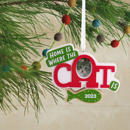 Home Is Where the Cat Is 2023 Photo Frame Hallmark Ornament, 