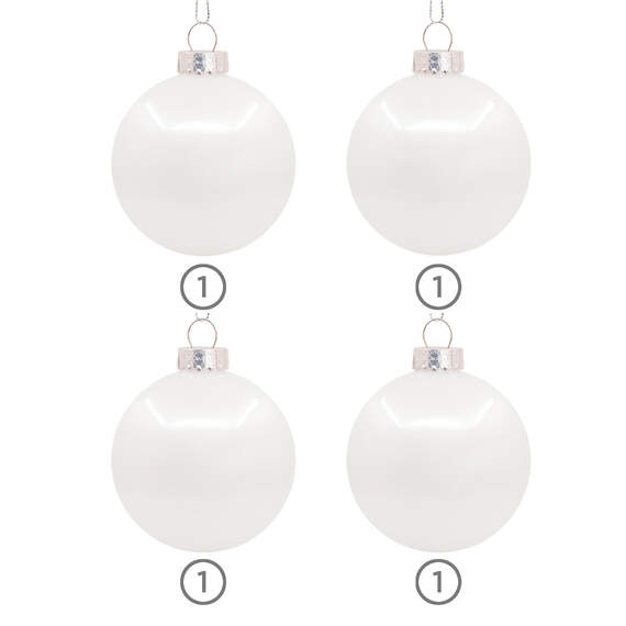 4-Piece Large White Shatterproof Christmas Ornaments Set, , large image number 4