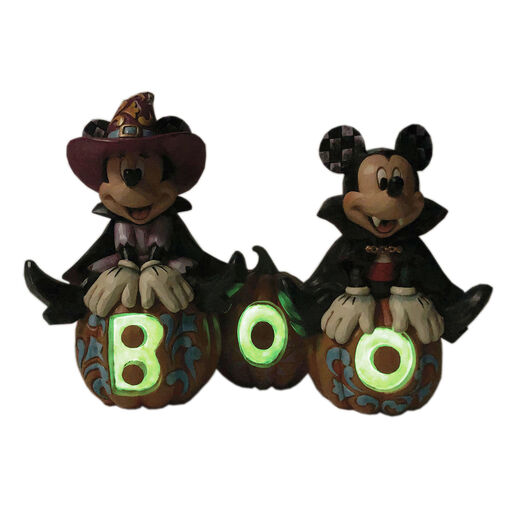 Jim Shore Disney Mickey Mouse and Minnie Mouse Halloween Figurine, 7.25", 