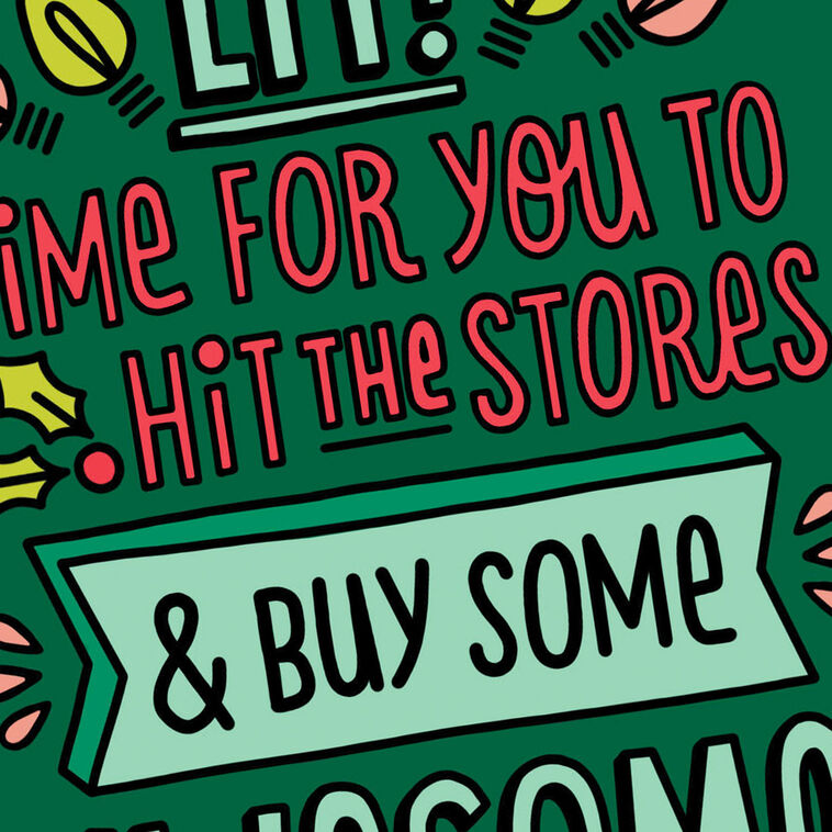 Red and Green Lettering Gift Card Holder Christmas Card Card Front Detail image number 5