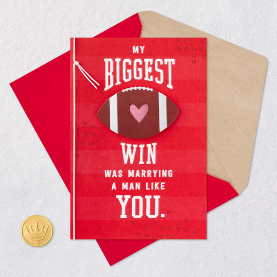 I Love Team Us Heart Football Valentine's Day Card for Husband, , large image number 6