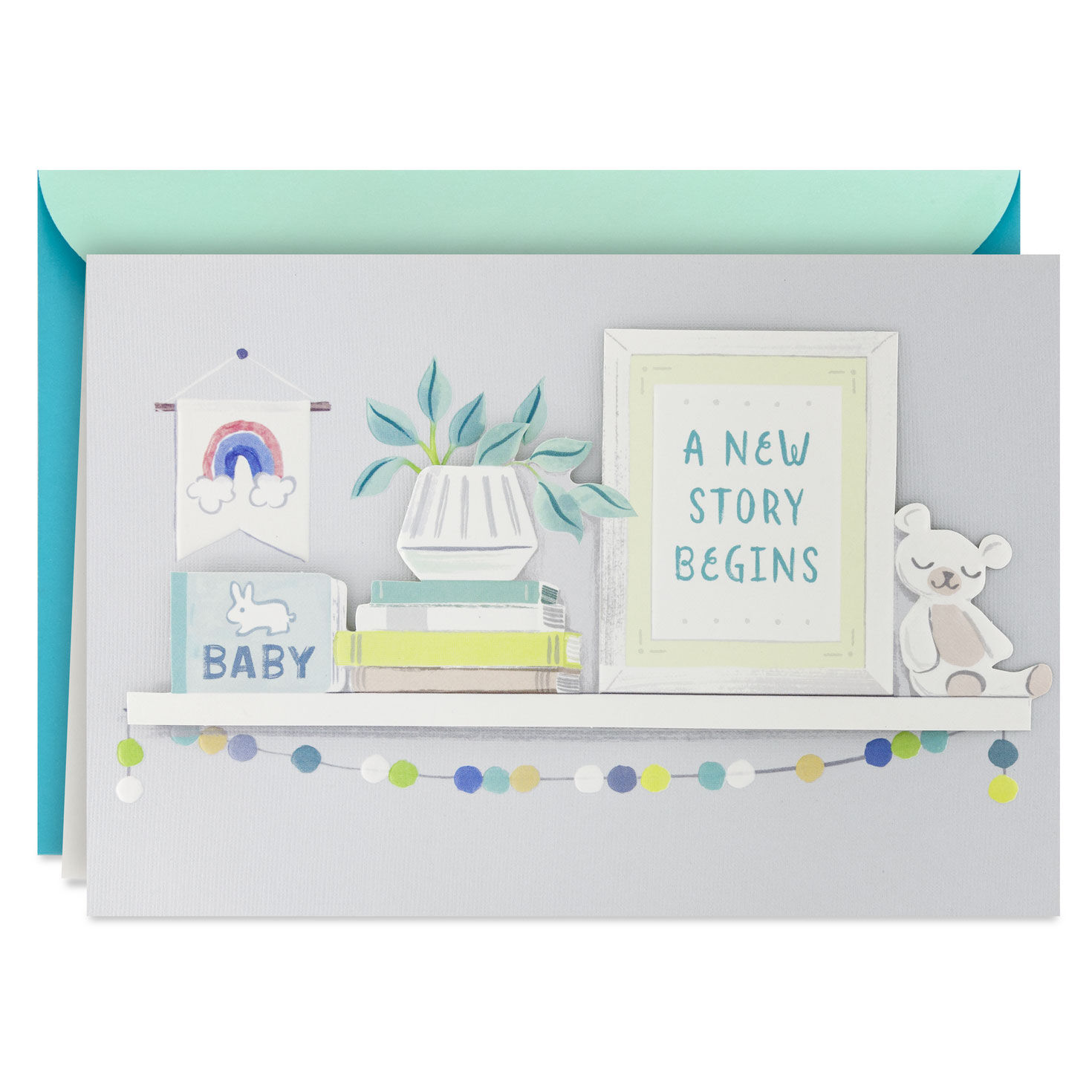 A New Story Begins New Baby Card