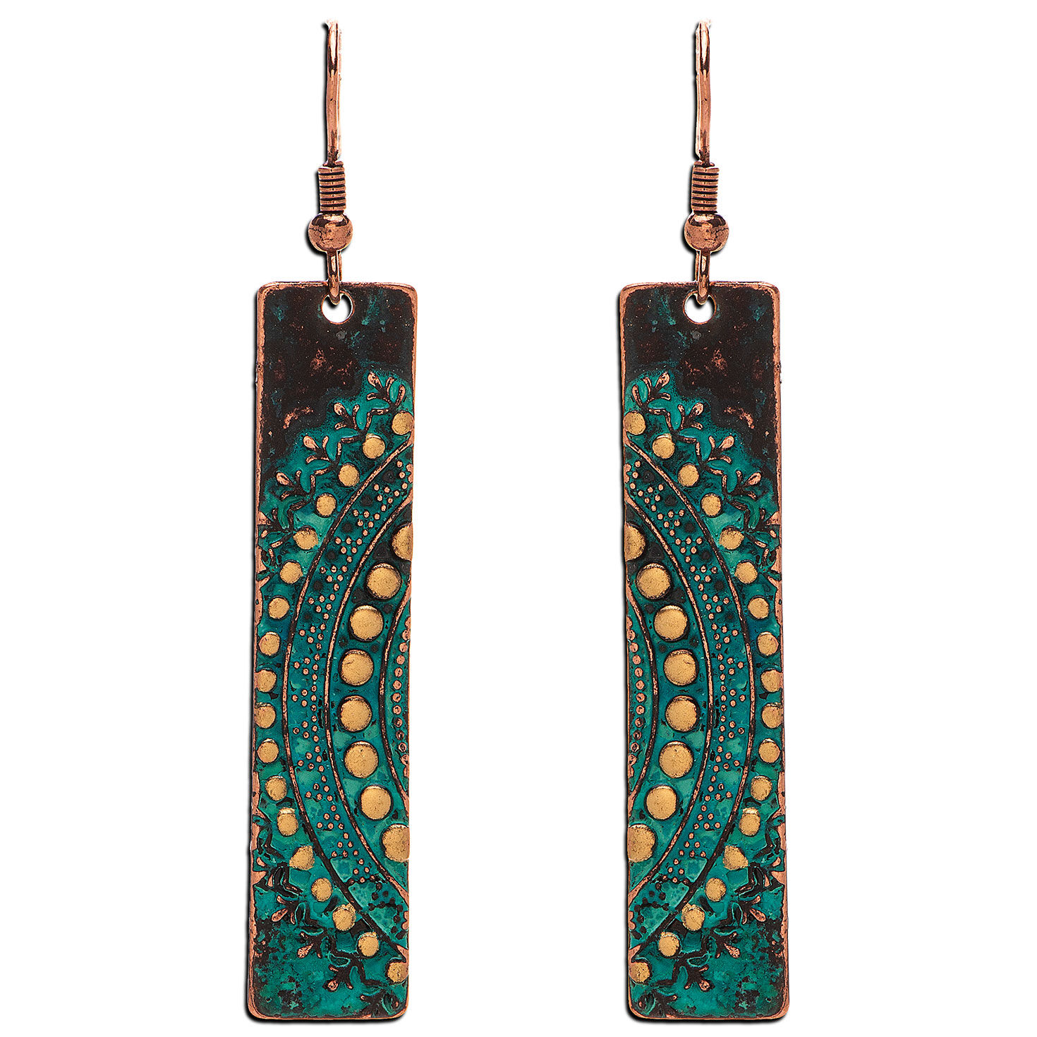 Rain Jewelry Sun Medallion Copper Bar Earrings Earrings Hallmark