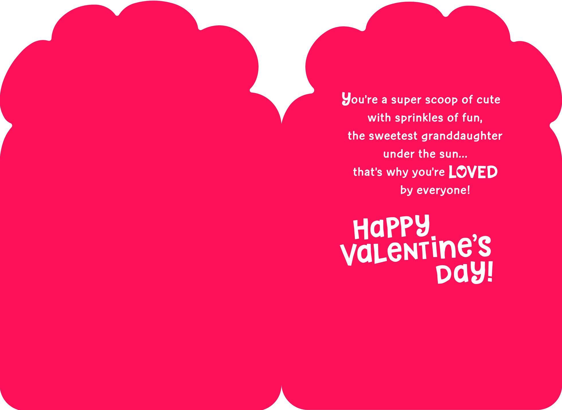 Ice Cream Cone You're a Treat Valentine's Day Card for Granddaughter