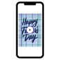 Blue Green Plaid Personalized Father's Day Card phone with card front image number 1