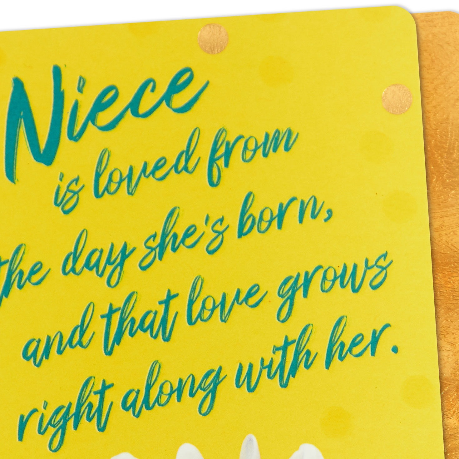 Yellow Birthday Card for Niece Card Front Detail image number 5