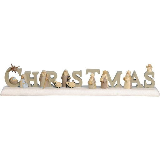 Blossom Bucket Mini Christmas Nativity Scene Figurine, 10.4", 