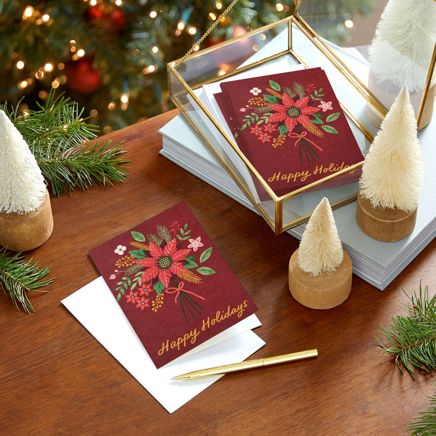 Grateful for You Holiday Florals Packaged Christmas Cards, Set of 5 for only USD 5.00 | Hallmark