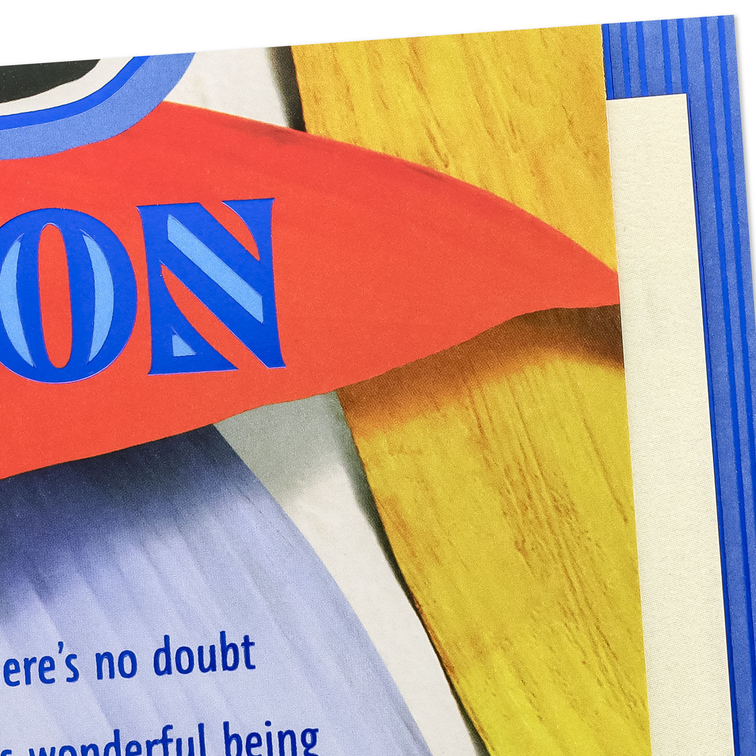 Blue and Red Abstract Art Fathers Day Card for Son Card Front Detail image number 4