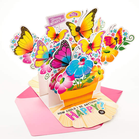 Butterflies and Flowers Musical 3D Pop-Up Mother's Day Card for Mom