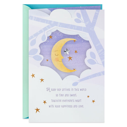 So Lucky to Be Yours New Baby Boy Card, 
