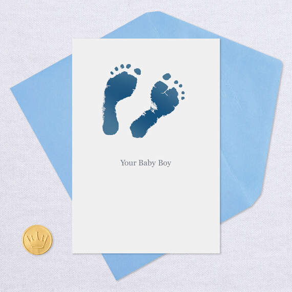 Blue Footprints New Baby Boy Card, , large image number 5