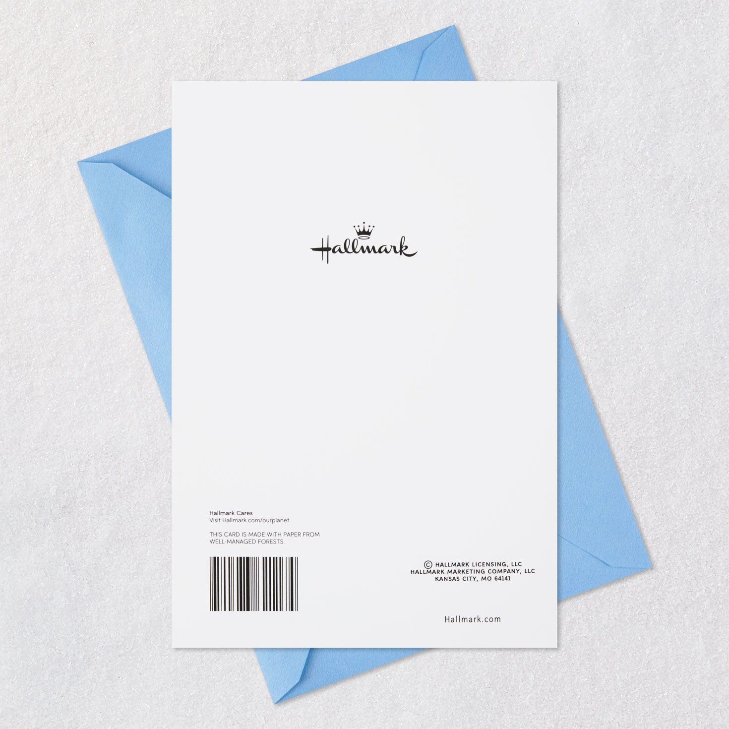 Blue and Silver 99-cent Wedding Congratulations Card Card Back with Envelope image number 7