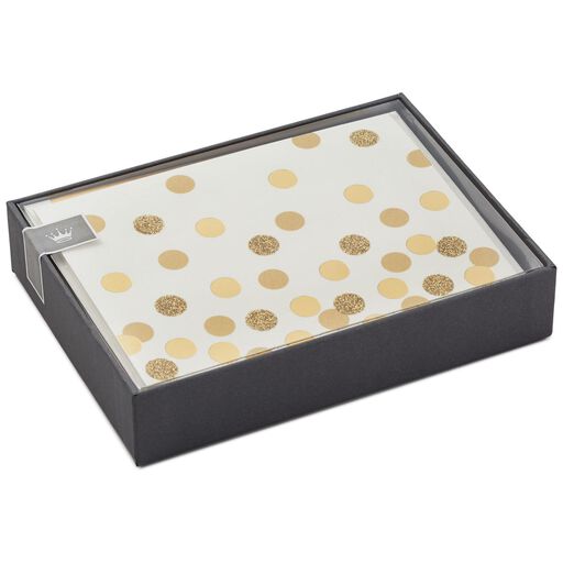 Gold Dots on Ivory Blank Note Cards, Box of 10, 