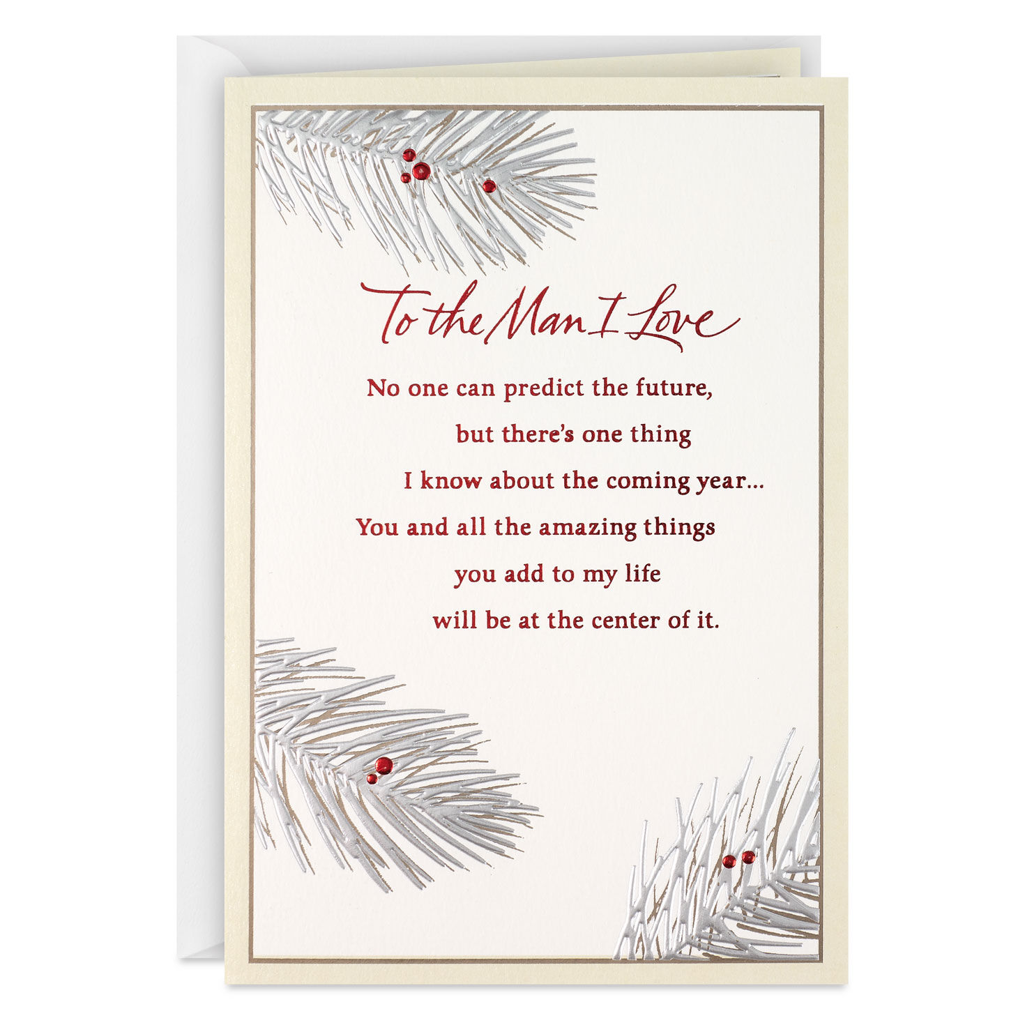 To the Man I Love Romantic Christmas Card for Him