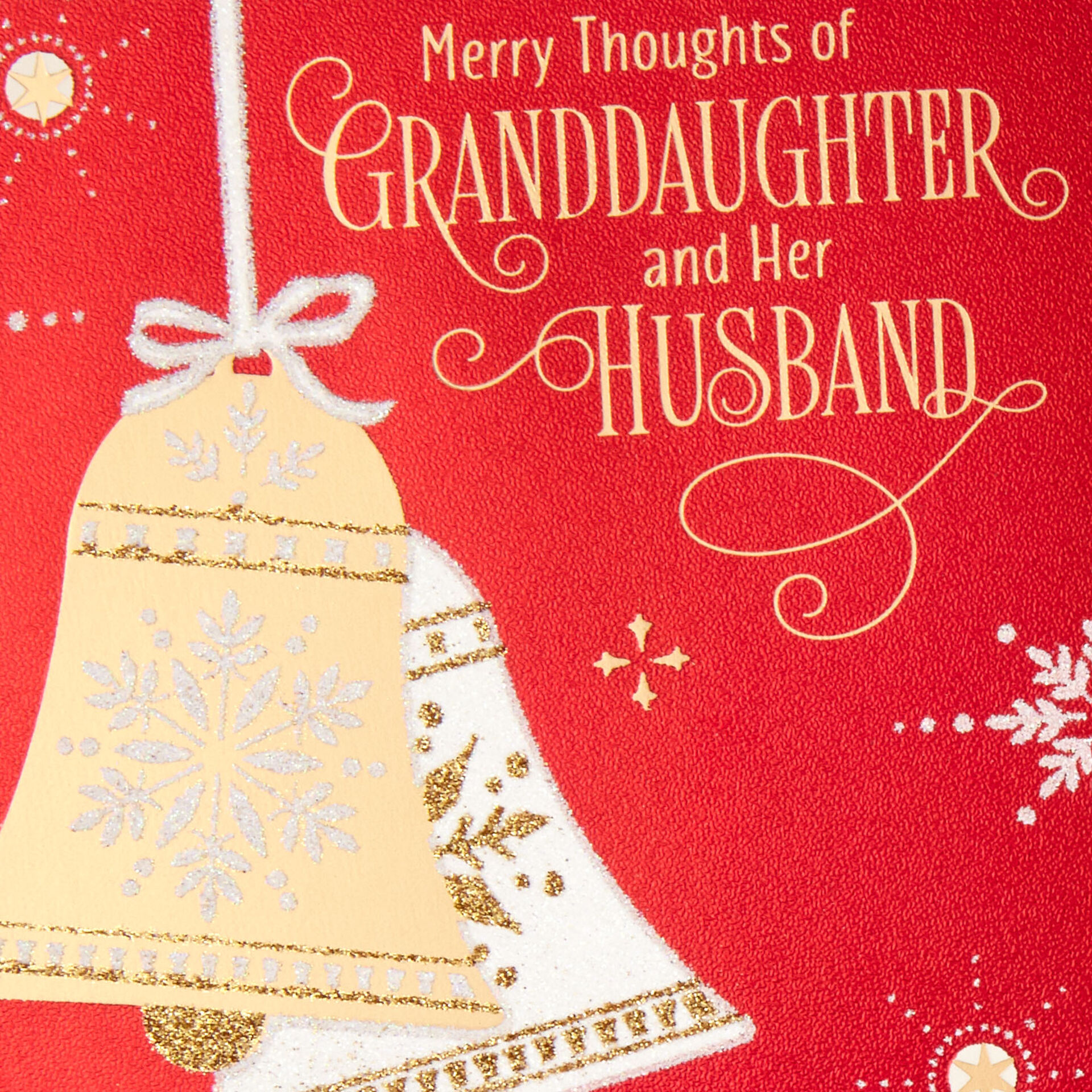Merry Thoughts Christmas Card for Granddaughter and Husband - Greeting