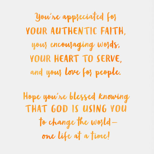 God Shines Through You Religious Clergy Appreciation Card, 