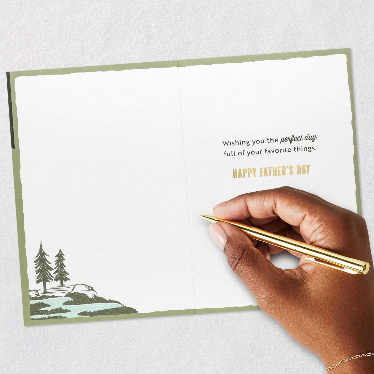 Classic Camping Lantern Father's Day Card signing card image number 6