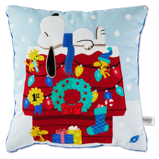 Peanuts® Snoopy's Doghouse Holiday Throw Pillow, 16x16, 