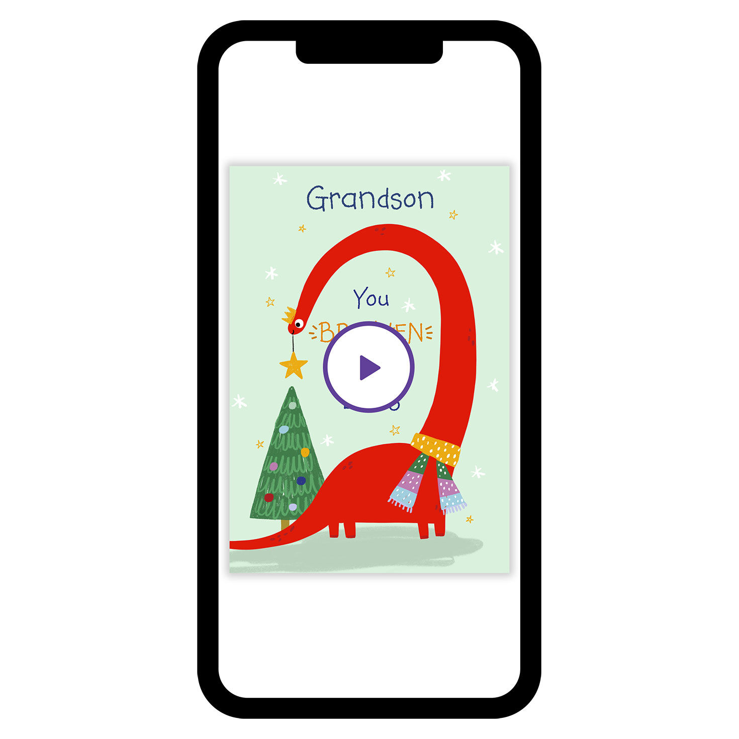 You Brighten Our Lives Custom Christmas eCard for Grandson
