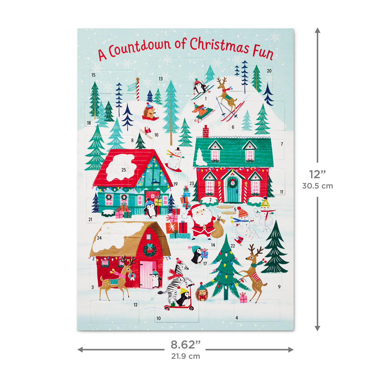 North Pole Ski Fun Advent Calendar measurement image number 5