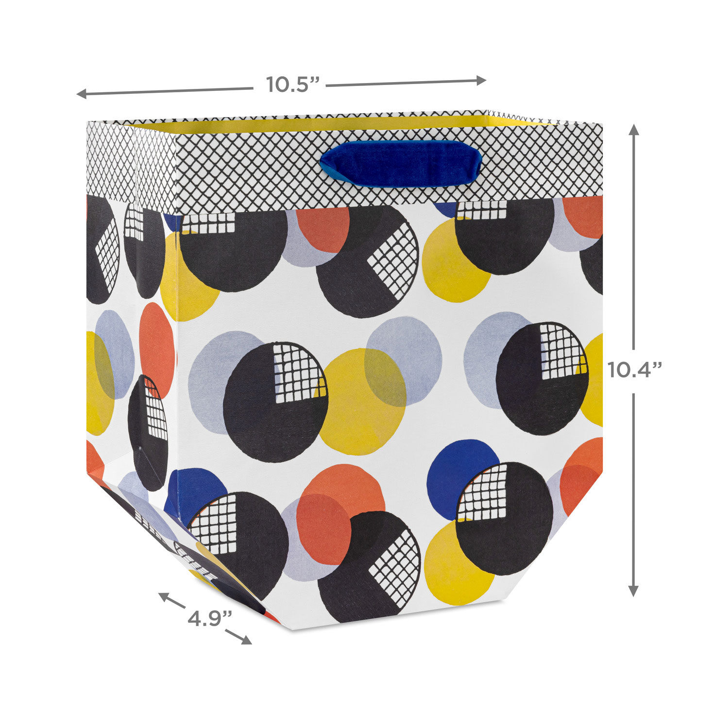 Archives Multicolor Circles on White Large Gift Bag measurement image number 3