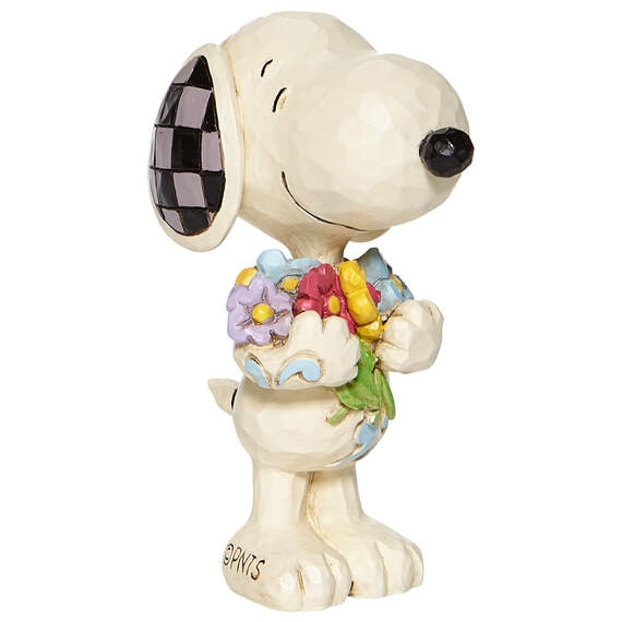 Jim Shore Peanuts Snoopy With Flowers Mini Figurine, 3"