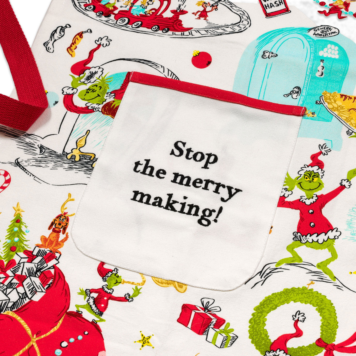 Grinch Stole Christmas Kitchen Apron upclose view image number 2
