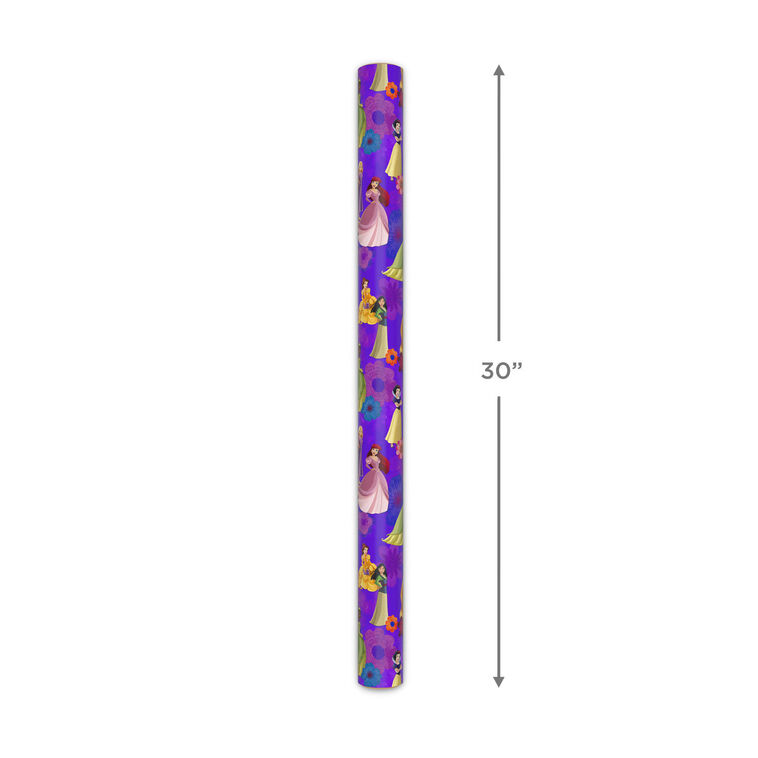 Disney Princess Bold Purple Floral Wrapping Paper Roll, 17.5 sq. ft., , large image number 5