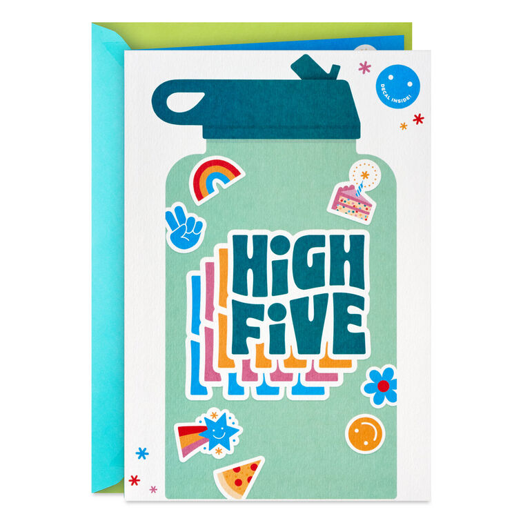 High Five Birthday Card for Kids With Decal